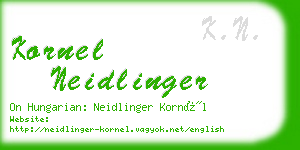 kornel neidlinger business card